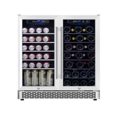 China Constant Temperature Hot Selling Double Zone Built In 176L Wine Glass Storage Boxes For 76 Bottles for sale