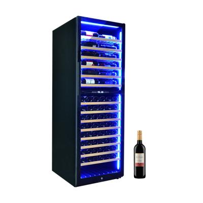 China White Wine Cantina Cooler Dual Zone LED Light 200 Bottle Compressor Wine Cellar Fridge Fine Champagne for sale