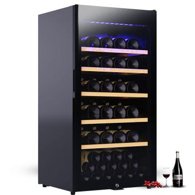 China Blue LED Light JOSOO 260L Compressor Wine Fridge 94 Bottle Indoor Vertical Wine Cellar Refrigerators 100 Bottle Wine Coolers for sale