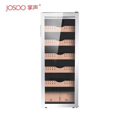 China Humidity Control Josoo OEM Luxury Double Zone Beer and Wine Cooler Cigar Humidors Cabinet 200L Electric Wine Fridge High for sale