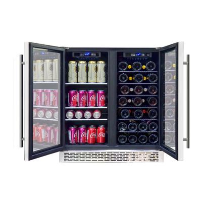 China Japanese Brand JOSOO Zone Beer Wine Fridge Experts Glass Cooler Door Cellar Digital OEM Dual Display-Control For Home for sale