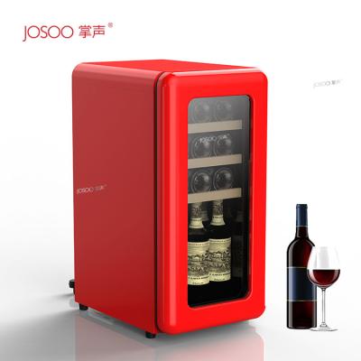 China Constant Temperature 45 Mini Wine Organizer Wine Compressor Refrigerator Cosmetic Cooler Fridge with Glass Door for sale