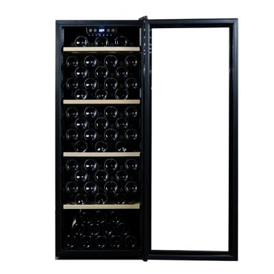 China 120v COMPRESSOR Wine Cellar Refrigerator Compressor Vinho Cabinet 100bottle Wine Cooler Black Stainless Wine Cooler for sale