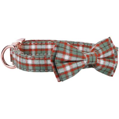 China Personalized DETACHED pet print pattern cotton dog detachable bow tie paid collar personalized adjustable collar for sale