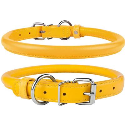 China High Quality Adjustable Handmade Stylish Leather Dog Collar Padded For Outdoor Daily Use Rope Collar for sale