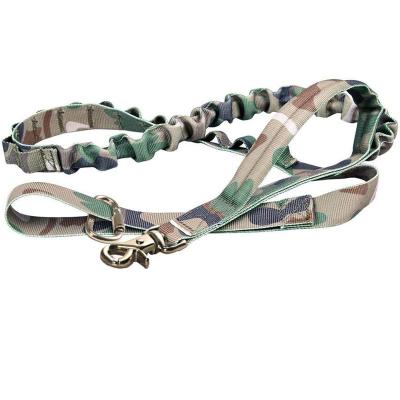 China Durable Military Tactical Bungee Dog Leash Nylon Pet Training Lead Viable For Mountaineering Running for sale