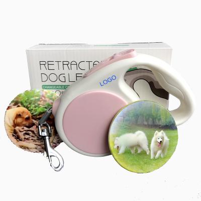 China Hot Selling Padded Customized Cute Multicolor Nylon Tangle Free Automatic Retractable Dog Leash For Walking Running for sale