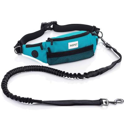 China Thoughtful Multi Hands Free Nylon Dog Leash Rope Bungee Function Padded Breathable Poop Bag Dispenser For Walking Running for sale