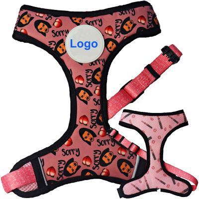 China Wholesale OEM Padded Manufacturer, Custom Print Reversible Dog Harness Adjustable Padded Breathable Soft Puppy Vest With Private Logo for sale