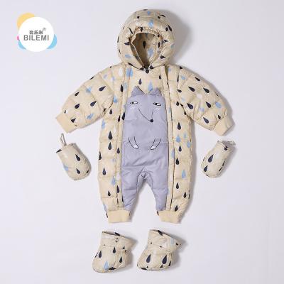 China Wholesale Buy 12M 18M 24M Designer Boy Girl Clearance Down Filled Warmest Best Baby Toddler Snowsuit With Hood for sale