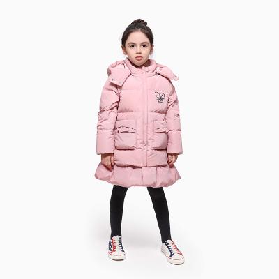 China Wholesale Children'S Boutique 12M - 4T Pink Warm Down Outerwear Hooded Kids Clothes Winter Long Winter Coats Kids Girls for sale