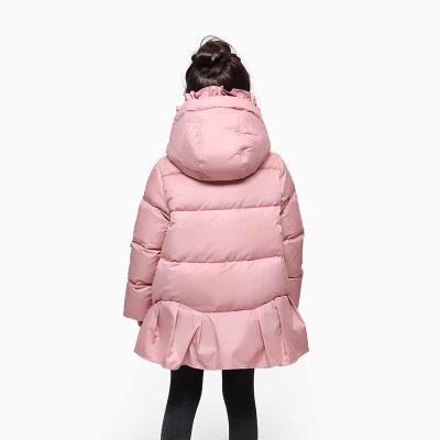 China Boutique Toddler Designer Clothes Hooded Winter Warm Kids Down Infant Girls Khaki Jacket for sale