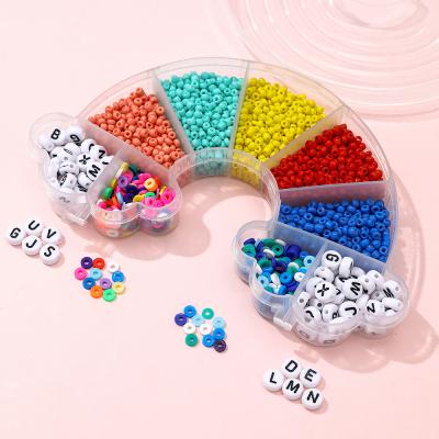 China Polymer Clay Flat Letter Handmade Jewelry Fashionable Craft Kit Color Seed Beads Set for DIY Jewelry Making Bracelets Necklace Earrings for sale