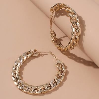 China High Quality Exaggerated Personality Gold Plated Big Earrings Jewelry Circle Earrings For Women 2021 for sale