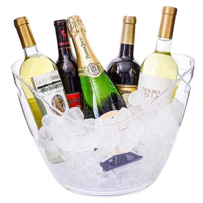 China Sustainable Plastic Wine Beer Bucket Bottle Beverage Cooler 5L Double Wall Ice Bucket With Custom Logo for sale