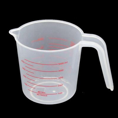 China 500ml 1 Pint PP Sustainable Plastic Measuring Graduated Cup With Handle for sale