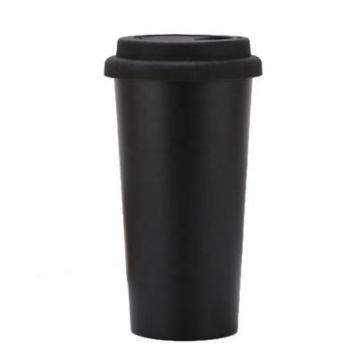 China Sustainable Custom 500ml Insulated Stainless Steel Double Wall Coffee Mug With Silicone Lid for sale