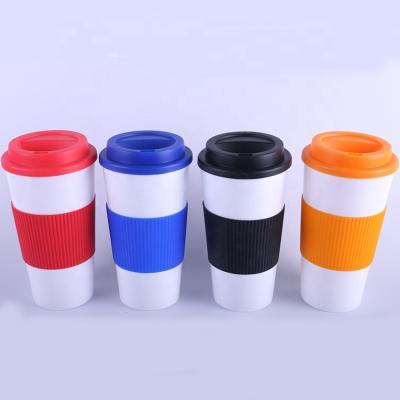 China 16 oz Insulated Travel Mug Plastic Double Wall Thermal Tumbler Stored Empty Coffee Mug For Coffee Tea for sale