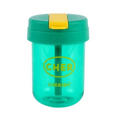 China Sustainable Reusable To Go Hot And Cold Plastic Tumbler 300ML Clear Milk Cup Custom Coffee Mug Drinkware With Straw Lid for sale