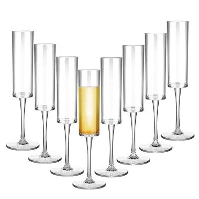 China Drinkware Reusable Reusable Plastic Acrylic Wine Toasting Glasses Crystal Cocktail Cups Champagne Glass Flutes For Christmas Party for sale