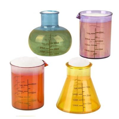 China Unique Clear Drinking Chemistry Beaker Funny Glasses Science Glasses Gifts Gifts Set 4 Lab Plastic Glasses For Adults for sale