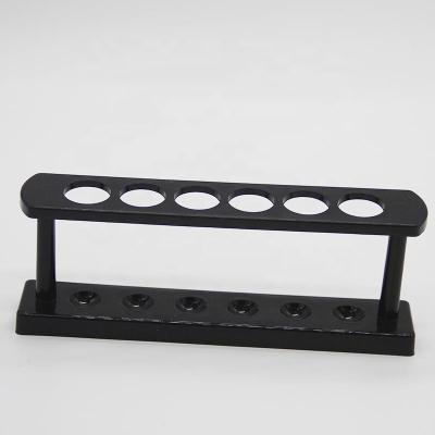 China Stocked Black Detachable Plastic Test Tube Rack 6 Wells Test Tube Holder for sale