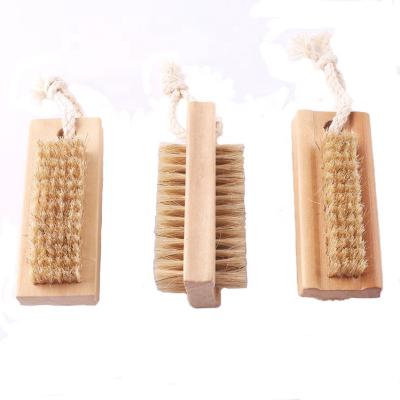 China NAIL Amazon Hot Selling Environmentally Friendly Natural Wooden Double Sided Cleaning Brush Nail Brush for sale