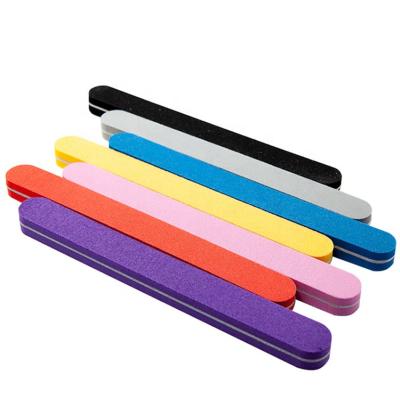 China Nail Tools 100/180 Original Color Head Straight Round Nail Sand Tape Double Thickness Polishing Washable Nail File for sale