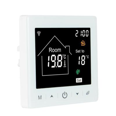 China Anti-flammable pc M2-1 room thermostat modbus lcd display for floor heating system for sale