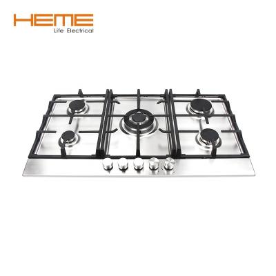 China Household New Arrival 5 Burners Stainless Steel Gas Built-in Cooktop For Kitchen for sale