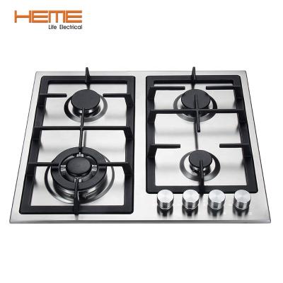 China Household 24Inch Workbench In Gas Hob 4 Burner Stainless Steel Gas Cooktop for sale