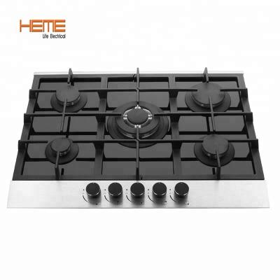 China Household Kitchen Cooking Appliances Tempered Glass 5 Burners 70cm Gas Integrated Hob for sale