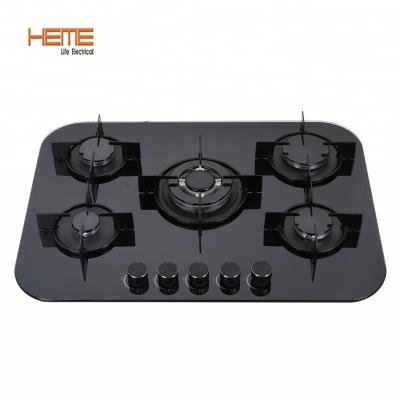 China Italian Household Appliance Design Black Tempered Glass Stoves Gas Hob (PG7051G-AEBR) for sale