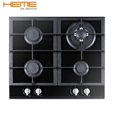 China Household CE approval 8mm thickness tempered glass 4 burner built in gas cooktop with wok burner (PG6041BG-C2CB) for sale