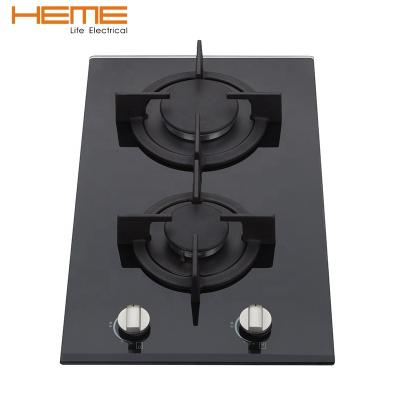 China High quality household 8 mm thickness tempered glass gas stove with 2 burner gas cooktop for sale