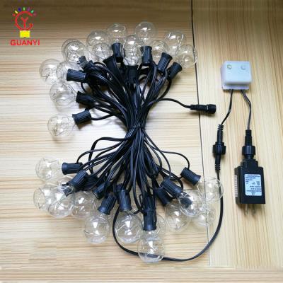 China Festival Decoration G40 Copper Dimmable Globe Christmas Globe Indoor Outdoor Remote Control Christmas String Light Set with Clear Bulbs on White Wire for sale