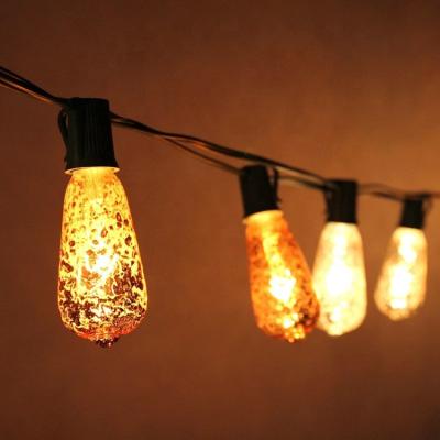 China Festival Indoor Outdoor Decoration UL LT Mercury Glass ST40 Edison Light Outdoor String 10 for sale