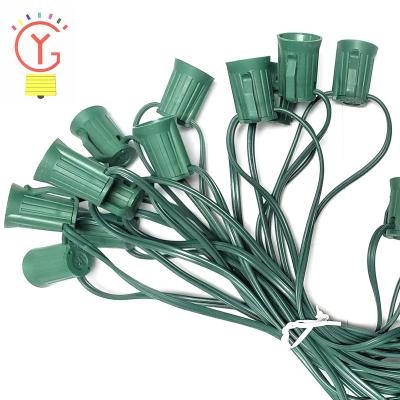 China For UL C9 E17 25L/50L/100L SPT-1W 18AWG Indoor Outdoor Christmas Twine Light Heddles for sale