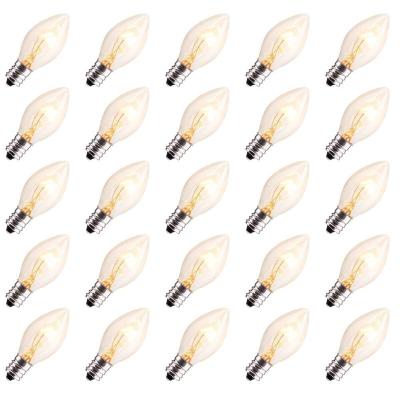 China Approved For Indoor / Outdoor Use UL Listed C7 Decoration Christmas Multicolor Clear Incandescent Bulbs for sale