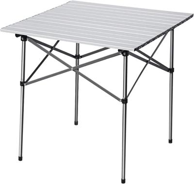 China Modern Folding Aluminum Camping Table Square Table 70x70cm Roll Up Head Compact 4 Person Garden Table With Carry Bag For Picnic Camping for sale