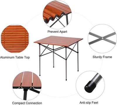 China Modern Jazeel Compact Garden Table with Carry Bag for Picnic Camp Backyard Brown BBQ for sale