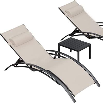 China Modern Beach Pool Chair Lounge Chair Set Outdoor Patio Lounge Sunbathing Lawn Sofa Recliner Chair Outside Tanning Chairs With Arm for sale