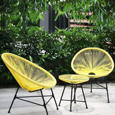 China Modern modern leisure outdoor rattan chairs coffee color sun tables and chairs garden balcony rattan tables and chairs combination for sale