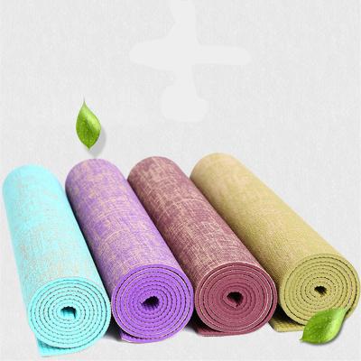 China Jute+PVC European Standard Eco-Friendly Wholesale Custom Printing Natural Jute Yoga Mat for sale