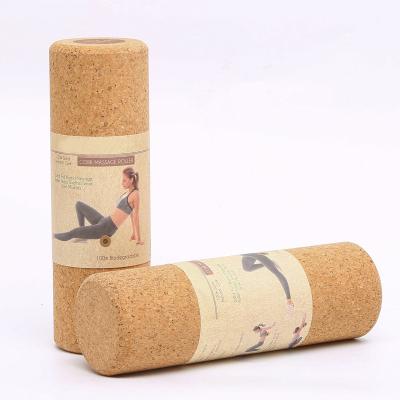 China Natural Cork Muscle Massage Roller High Hardness Cork Yoga Column Fitness Roller Massager Equipment For Gym Yoga Pilates Sports for sale