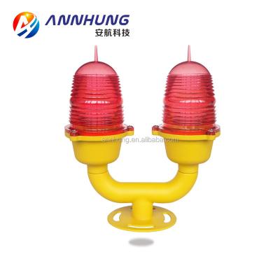 China Aluminum Alloy LID Double Led Low Intensity Aviation Obstruction Light / Aircraft Based Warning Light for sale