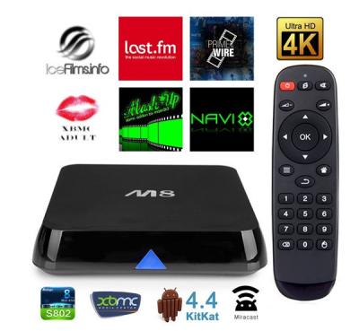 China Android Droidplayer/Droidbox M8N/M8 TV Box Quad Core AMLOGIC S802 1g RAM, 8g NAND M8 for sale