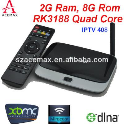 China Android 4.2.2 IPTV 408 Jelly Bean Google TV Box with wifi external antenna IPTV 408 for sale