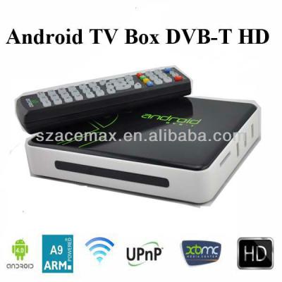 China Android TV box with dvb-t receiver PVR and build in web browser HD IPTV 28 DVB-T HD WiFiARM A9 for sale