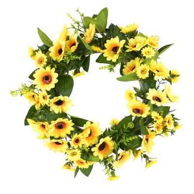 China Fashional Artificial Wreath Factory Wholesale Simulation Wreath Decoration Venue Layout Props Wreath Grass Ring Decoration for sale